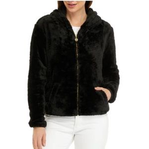 NWT Lilly Pulitzer SMALL Everett Sherpa Zip Hoodie, Black